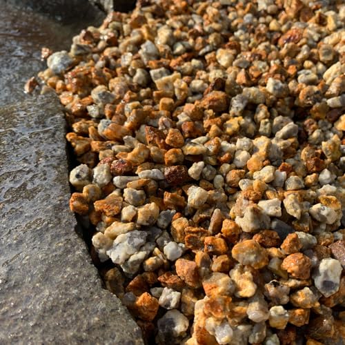 TAIKOH 甲賀砂利 国産 天然石 庭 アプローチ 花壇 錆 オレンジ 和風 洋風 坪庭 花崗岩 外構 石 天然石 ガーデン diy (甲賀砂利3分(9-12mm), 20kg)