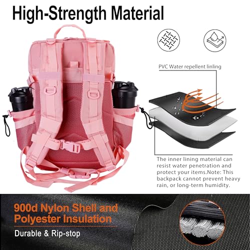 Image of LHI Tactical Military Backpack for Men 25L /45L Large Molle Army Assault Pack 3 Day Hiking Rucksack With Bottle Holder