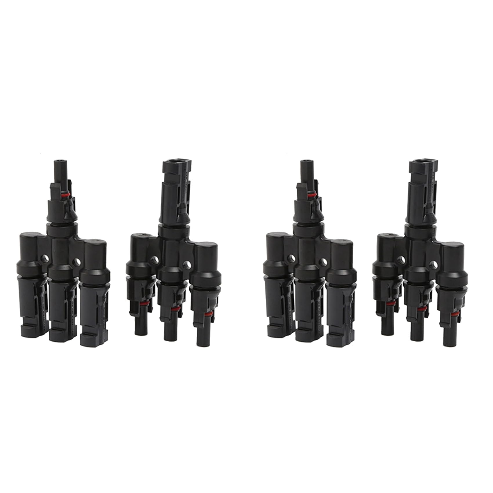 Jnchdghwa As Shown 4X Photovoltaic Connector T-Type Four-Way One-Point Four-Way Conversion Connector Solar Panel Assembly Parallel Plug