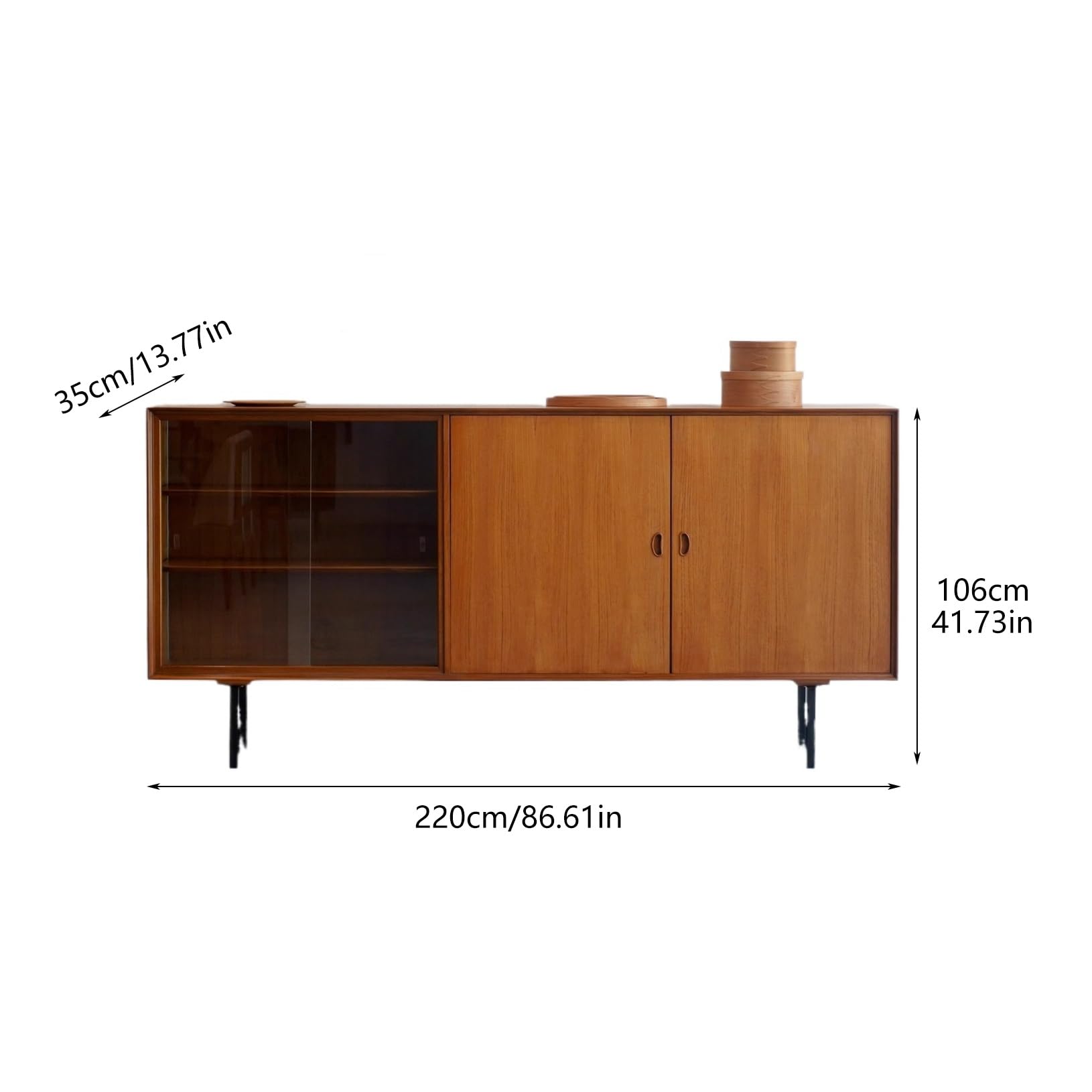 Mueble Buffet Moderno Vitrina de Cocina Retro Madera Maciza, 220 x 35 106 cm, for el hogar, Sala Estar, Porche Lateral, decoración, Muebles