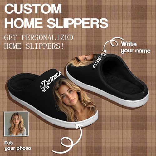 Customized Winter Slippers for Men Women Personalized Fur-Lined Personal Photo Gift Slipper Non-slip Indoor Bedroom Shoes4