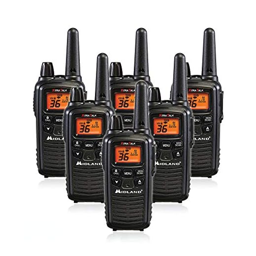 Midland LXT600VP3 36 Channel FRS Two-Way Radio - Up to 30 Mile Range Walkie Talkie - Black (Pack of 6)
