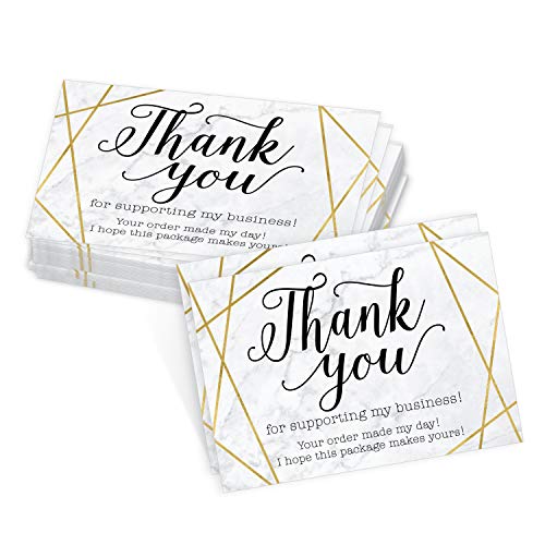 Cartes de remerciement marbre doré pour table de mariage