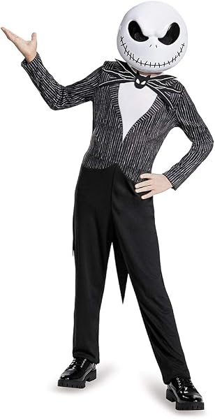 Disguise Nightmare Before Christmas Jack Skellington Costume for Kids, Official Nightmare Before Christmas Costume, Medium (7-8)