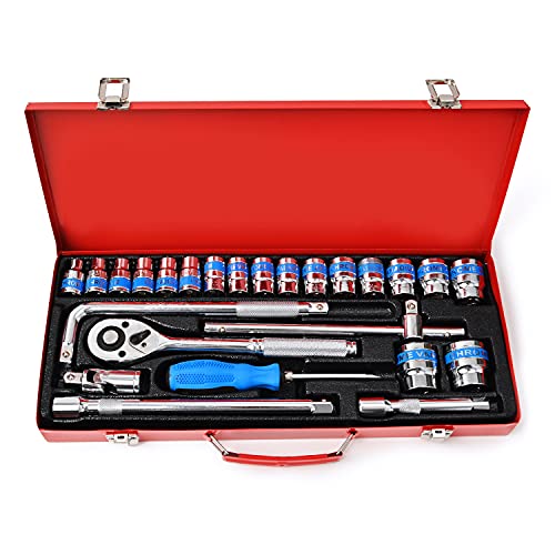 Amazon | 【Amazon.co.jp限定】ソケットレンチ 1/2 DR 25P 赤ケース