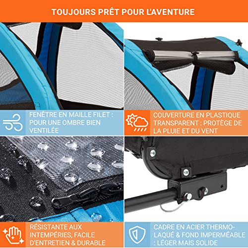 Remorque à Chien pour Vélo Klarfit Husky Poussette pour chien