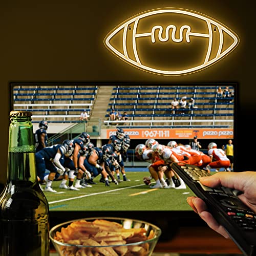 Image of Lumoonosity Football Neon Sign - Football Neon Light for Boys' /Teens' Bedroom, Game Room, Bar, Wall, Football Room Decor - Football Led Signs for Fans - Cool Sports Decor Signs - 15.8 x 8.3-inch