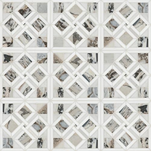 MSI Tessere Pattern Polished Marble Mosaic Floor and Wall Tile