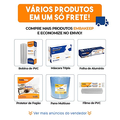 Folha de Papel Alumínio p/Assar Congelar Alimentos | Forno Freezer | Bobina 30cm X 100m C/Cortador