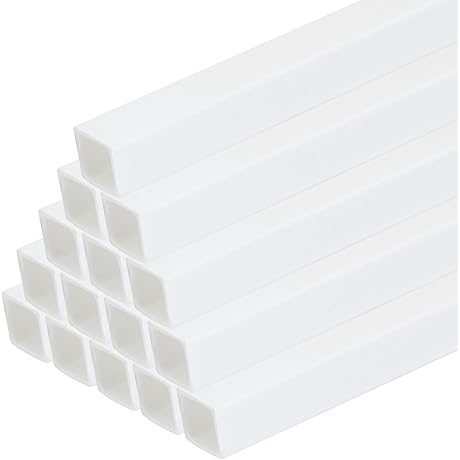 MECCANIXITY 25pcs 10" Plastic Square Tubing: Architectural Model Making Essential