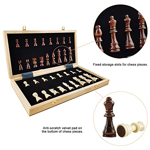 Leap Classic Chess Clock Wooden Appearance And Magnetic Wooden Chess Set 15’’ Inches Chess Board Set Bundle #TOP4