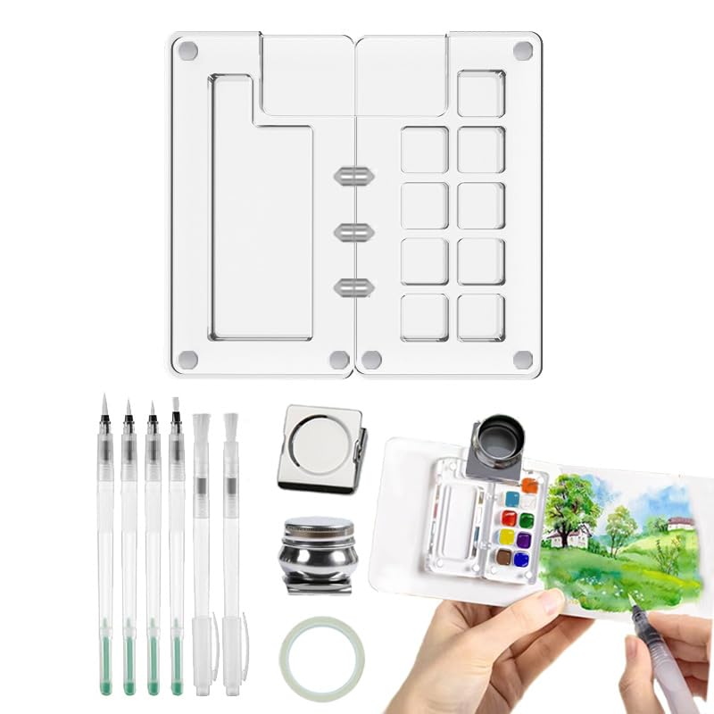 Paleta portátil para cuaderno de bocetos ideal para pintar acuarela en el campo