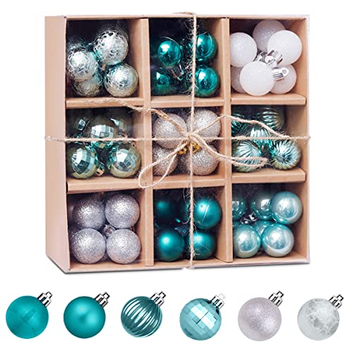 Weihnachtskugeln Weihnachtsdeko Set,UYOTBKEUB 99 Pcs Kunststoff Weihnachtsbaumkugeln Box Christbaumkugeln Plastik Bruchsicher, Weihnachtsbaumschmuck Cover