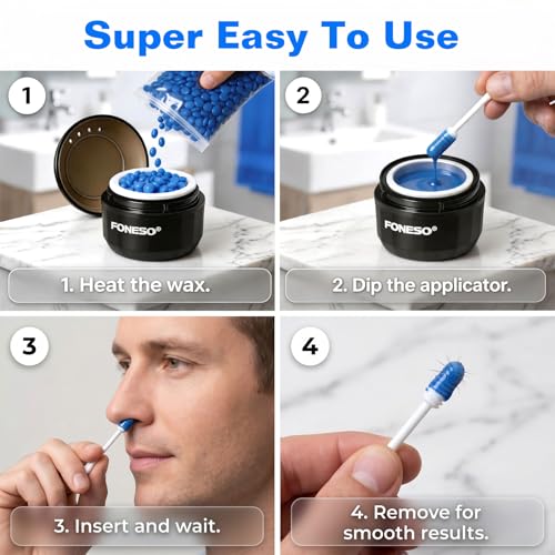 Image of FONESO Nose Wax Kit for Men & Women with 56 Pcs Accessories