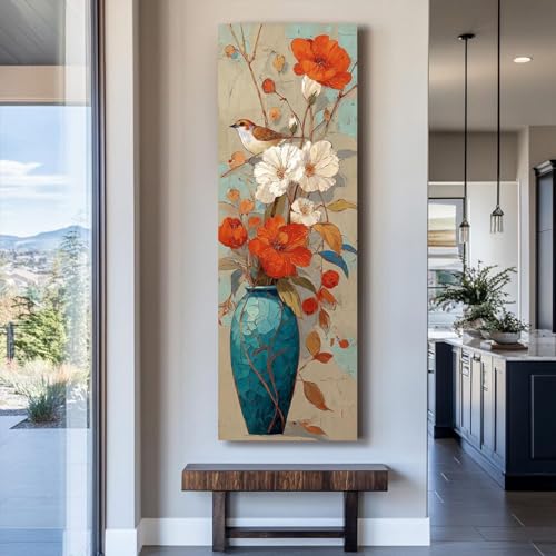 Tableau sur toile vertical impression allongée déco chambre et bureau