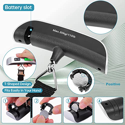 Digital Luggage Scale,3 Pack Luggage Weight Scale,110LB Handheld Digital Hanging Scales,Baggage Scale with Backlit LCD… - Image 5