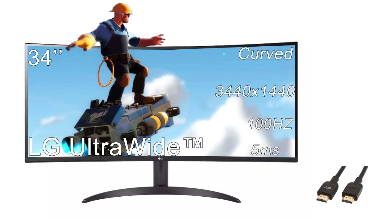 Amazon.com: LG 34 inch UltraWide Curved Monitor, 21:9 WQHD