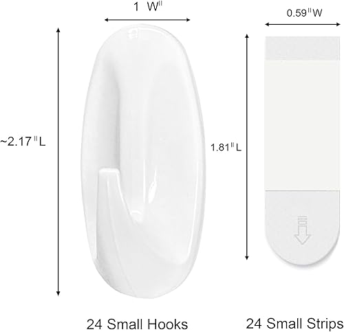 Miniatura 2 de 24 ganchos de pared para colgar, 24 ganchos pequeños, ganchos adhesivos extraíbles para toallas de baño, libres de daños para llaves, abrigo,