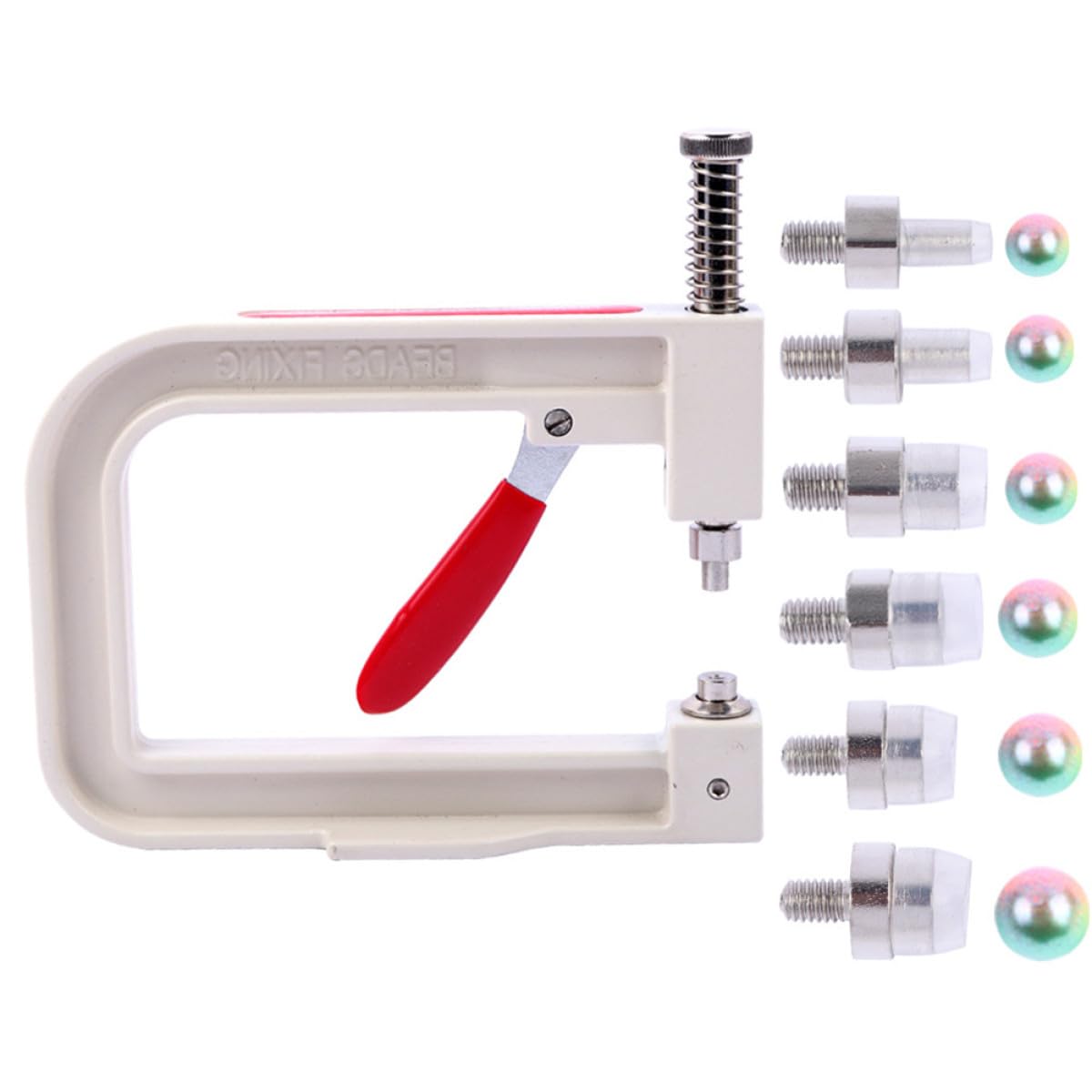 Veemoon Macchina per Incastonare Perle Manuale Posizionamento Preciso, Kit per Fissaggio Cappelli e Accessori Fai-da-te, Set 6 Modelli e Perline Colorate per Decorazioni Colore Casuale