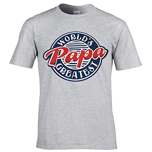 Fresh TeesÃ‚ Brand- World's Greatest Papa T-Shirt Father's Day Shirt (X-Large, Heather Grey)