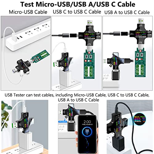 Image of USB C Tester,KJ-KayJI 2 in 1 Tester IPS Digital Multimeter(2024),Voltage,Cur,Pwr,Resistance,Elec,Temp,Capacity,Tme,Fast Charging,with 3A Discharge Load Support PD2.0 /PD3.0,QC2.0 /QC3.0,BC1.2