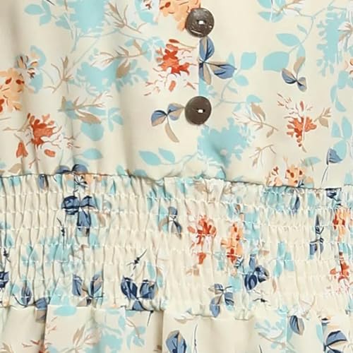 Robe fleurie à manches longues abricot mi-longue pour femme taille XL