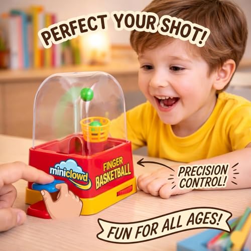 Image of Finger Basketball Game for Kids & Adults - Portable Desktop Sports Toy for Hand-Eye Coordination, Focus, and Reflex Training - Compact Indoor Stress Relief Game