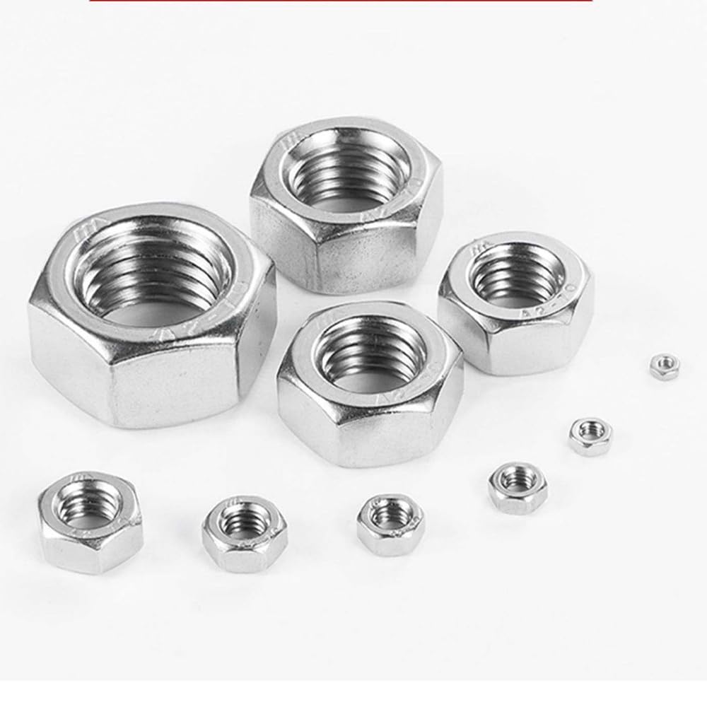 Set Di 2 Dadi Esagonali M16 In Acciaio Inox 304 – Passo 2 Mm, Filettatura Sinistrorsa, Per Macchinari Di Precisione E Fissaggi Industriali