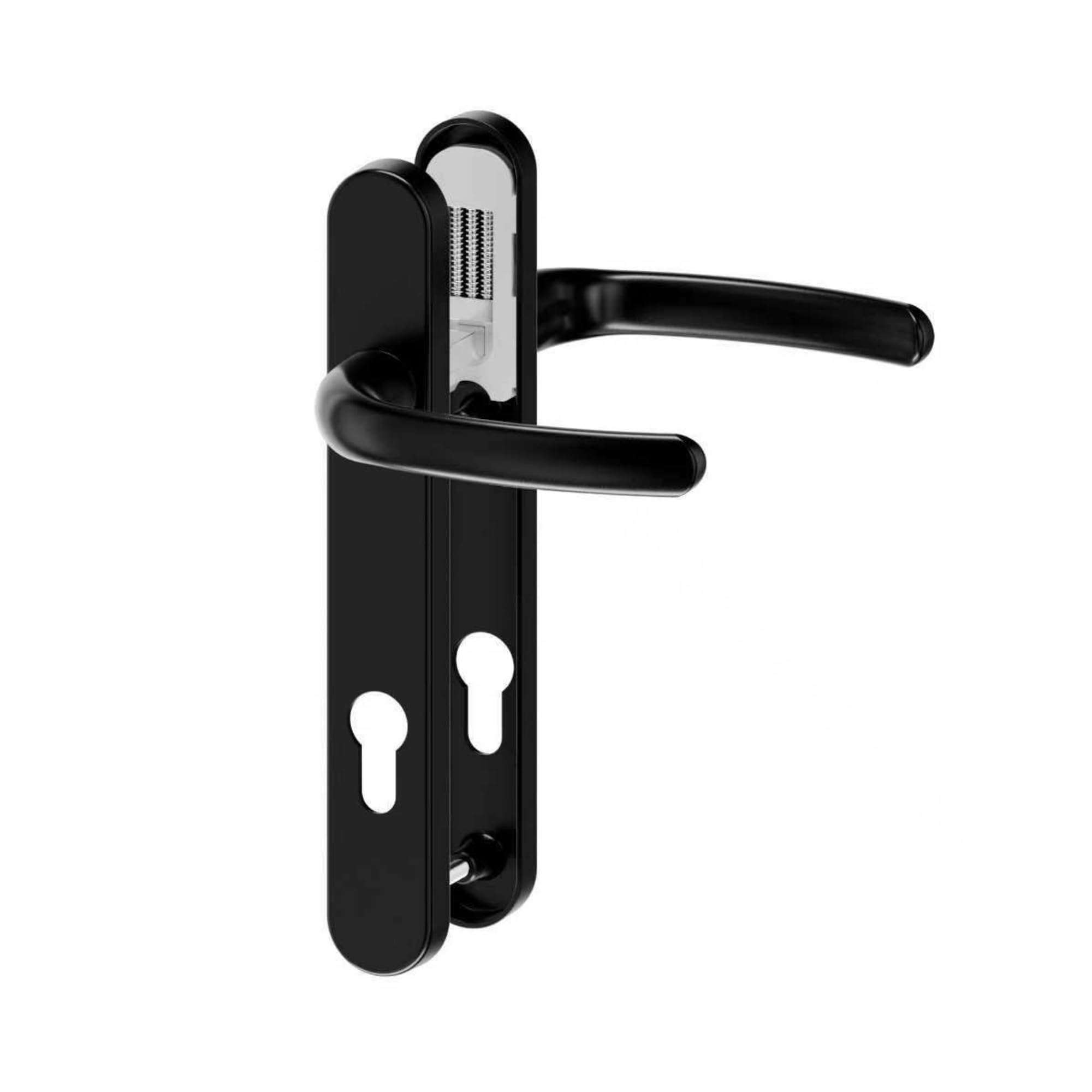 Upvcstore Black - Direkt Upvc Door Handle 122Mm Screw Centres 92Pz – Sprung Lever/Lever Replacement Set For Double Glazing & Composite Doors – Reversible, Weather-Resistant & Salt-Spray Tested