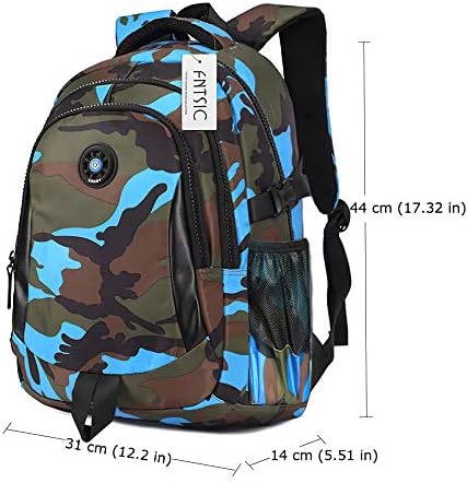 FNTSIC Camouflage Primary School Bags Children Backpacks Large Capacity Lightweight Shoulder Bags Ideal for Teenage Boys and Girls (Camo orange)