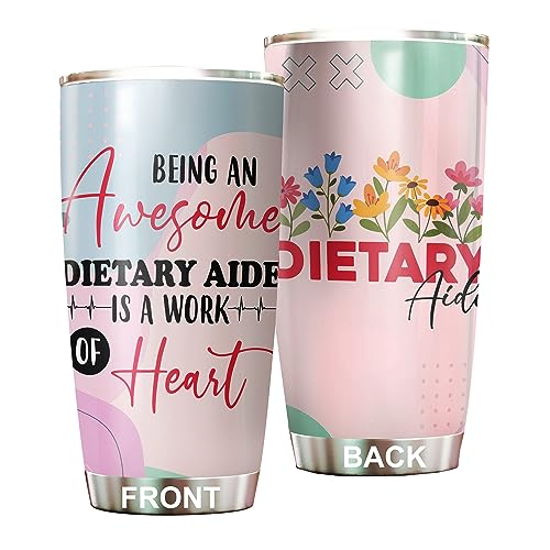 MEDROC Dietary Aide Tumbler Stainless Steel 20oz, Funny Dietary Aide Gifts Bulk For Birthday Christmas, Coffee Drinking Cup For Coworker Women Men