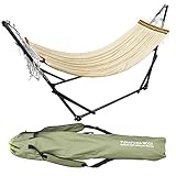 自立式ハンモック ゆらふわモック ノーマルタイプ【折りたたみハンモック】 (スタンド：ブラック×ネット：ベージュ)