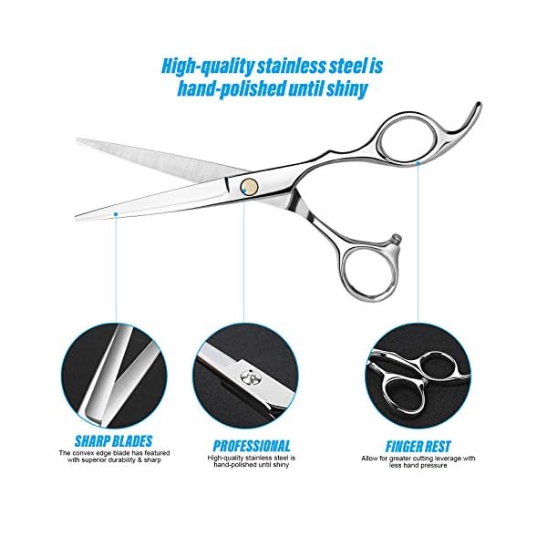 Hbaid Haarschere, Premium Friseurscheren Extra scharfe Friseurschere Edelstahl Haarschneideschere mit Kamm, Präziser… – Bild 3
