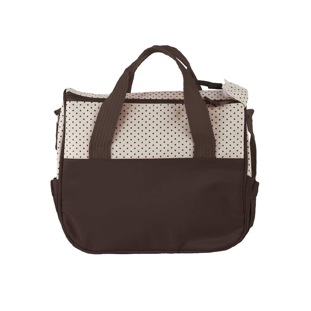 Baby Wickeltaschen-Set Multifunktions-Wickeltasche Komfort Baby Mama Set 5-teilig großes Fassungsvermögen – mit Punktemuster, Wickeltasche für Windeln
