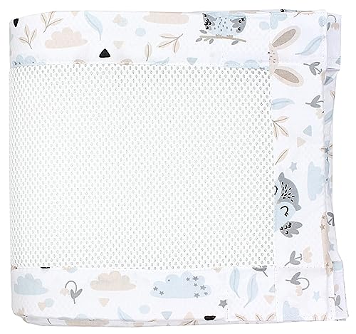 TupTam Gitterstäbe Schutz Netz Babybett Nestchen 3D Mesh 2 Pack, Farbe: Extra Dickes 8mm Netz/Hase Eule Beige Grau, Größe: ca. 128 x 30 cm (für Babybett 140x70) TupTam Gitterstäbe Schutz Netz Babybett Nestchen 3D Mesh 2 Pack, Farbe: Extra Dickes 8mm Netz/Hase Eule Beige Grau, Größe: ca. 128 x 30 cm (für Babybett 140x70)