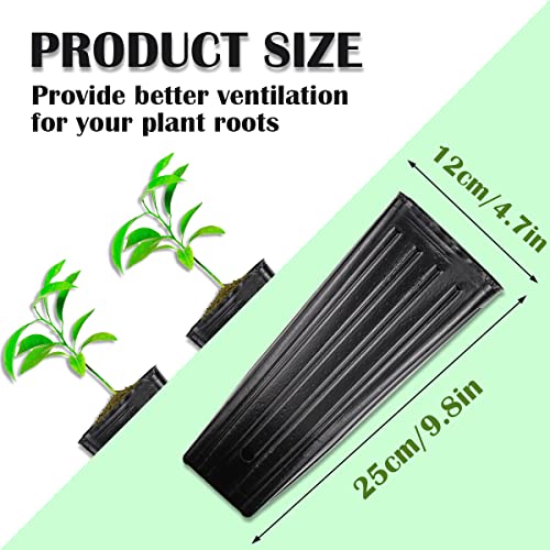 LNQ LUNIQI 50PCS Plastic Plant Nursery Bags Fruit Flower Grow Bags Tall Seedling Flower Plant Container with Drainage Holes for Home Garden Plant Seed Grow Bags（12x25cm）
