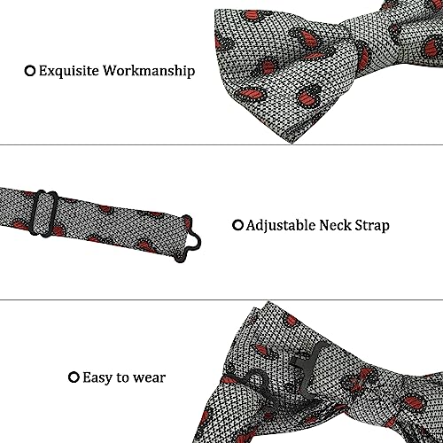 Image of Bow Tie for Men & Boys, Pre-Tied Bowtie Adjustable 9-18in, for Formal Tuxedo, Prom Party, Wedding