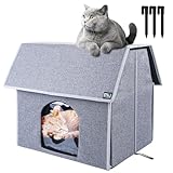 MIU Color Outdoor Cat House, Large Weatherproof Cat Houses for Outdoor Cats, Insulated Feral Cat Shelter with Removable Soft Mat, Easy to Assemble, 17.1" x 15" x 16.6" inch