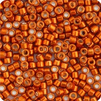 Miyuki Delica 11/0 Burnt Orange Terracotta Opaque Glavanized-Dyed 50gms Bag of Japanese Glass Beads