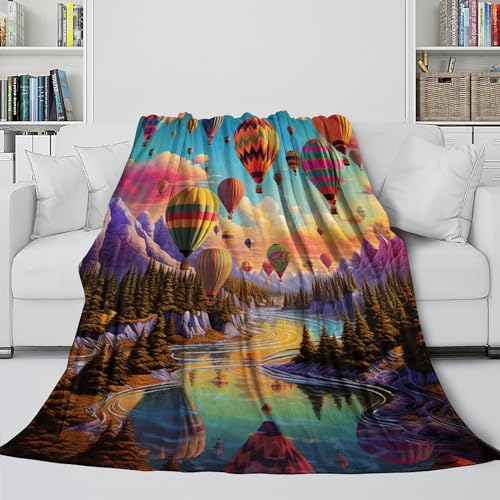Couverture flanelle montgolfière 200x230cm lit pour enfant - 5