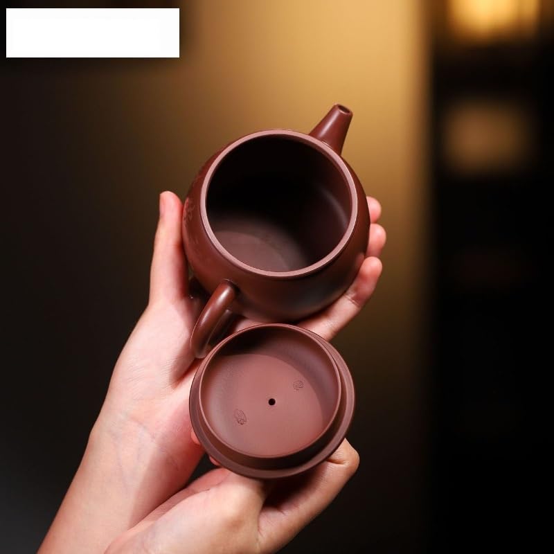 Bouilloire en argile violette de 220 ml, fabriquée à la main en grande quantité. Bouilloire en terre crue Zhu avec filtre. Service à thé Zisha. Théière chinoise artisanale. Théière pour cuisinière.