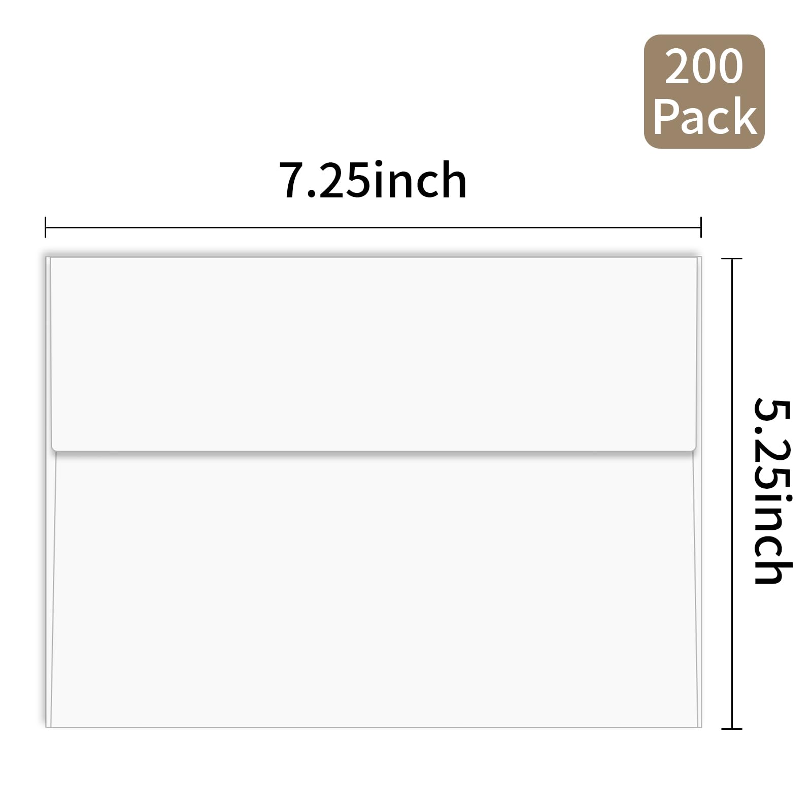YINUOYOUJIA Paquete de 200 sobres blancos A7, sobres de 5 x 7 pulgadas para invitaciones, autosellados para bodas, graduación, baby shower, cumpleaños, tarjetas de felicitación