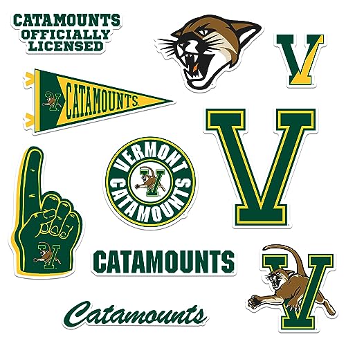 Image of University of Vermont 9ct Vinyl Large Deluxe Stickers Variety Pack - Laptop, Water Bottle, Scrapbooking, Tablet, Skateboard, Indoor /Outdoor - Set of 9