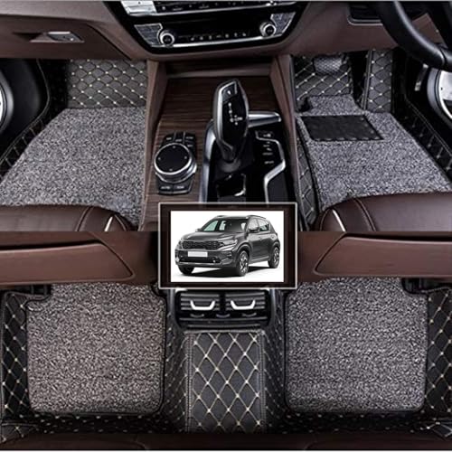 Image of Vahan Expo Premium 7D Car Mat Full Set for KIA Sonet (X-Line 2022) || Luxury Leather Double-Stich 7D Car Floor Mat Complete Set || 100% Waterproof and Washable || Black