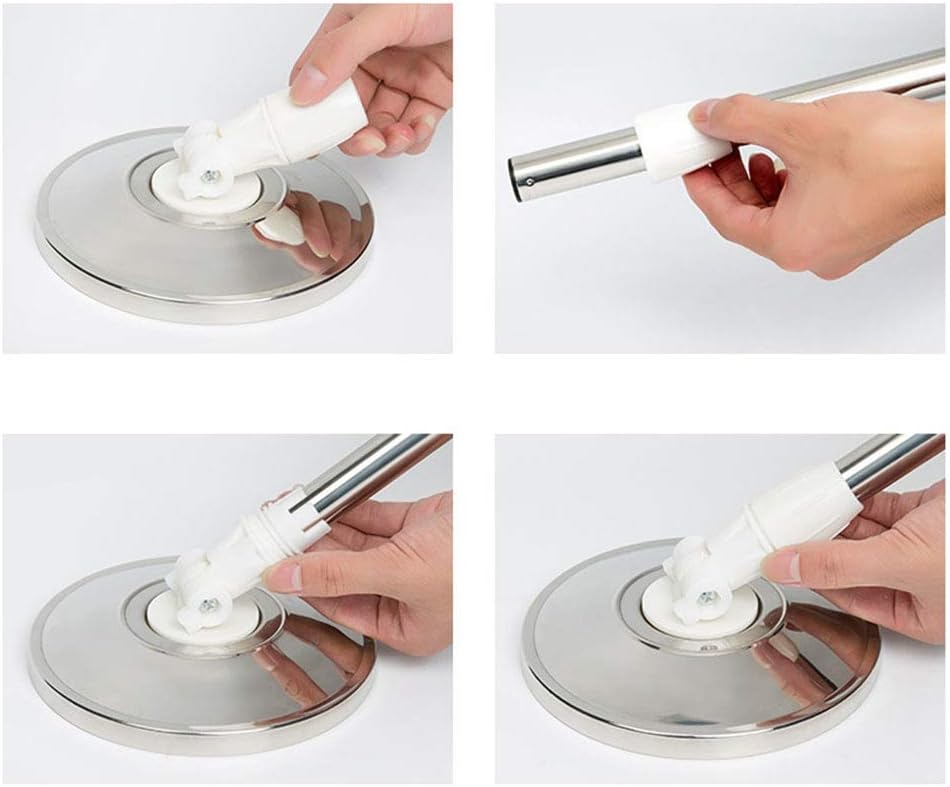 回転モップ マイクロファイバーヘッド交換延長ハンドルステンレス鋼