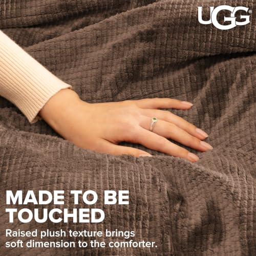 Image of UGG Remina Queen Comforter Set, Bed in a Bag, 5-Piece, Chestnut Brown