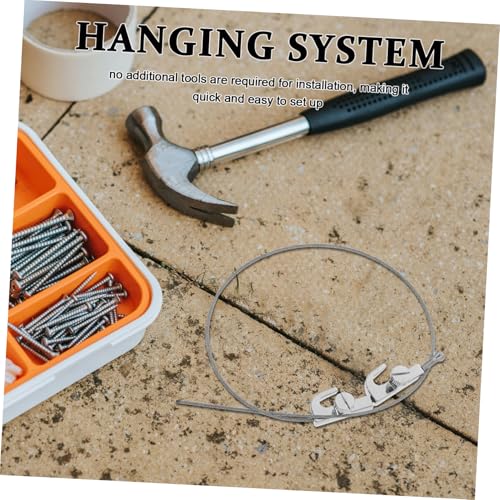 Image of Sturdy Wire Rope Hooks for Photo Frames Gallery Wall Hooks Stainless Steel Photo Hanging Wire