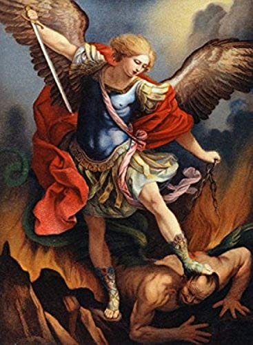 Posterazzi St. Michael Archangel Nostalgia Cards Color Lithograph Poster Print, (18 X 24) #TOP4