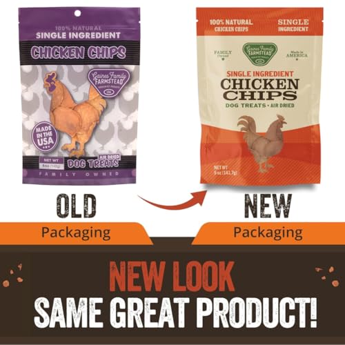Gaines Family Farmstead Chicken Chips for Dogs – 6 oz Natural, High-Protein Dog Treats, Rawhide-Free Chews, Single Ingredient, Grain-Free, Made in USA