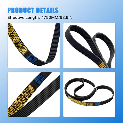 Image of 7PK1750 Serpentine Drive Belt with Acura 2004-2008 TSX Base